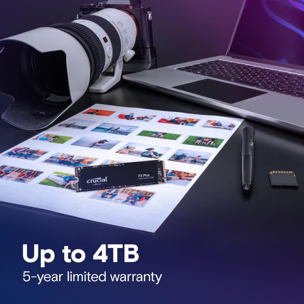 Crucial P3 Plus 1TB PCIe 4.0 3D NAND NVMe M.2 SSD, up to 5000MB/s - CT1000P3PSSD8 - Image 2