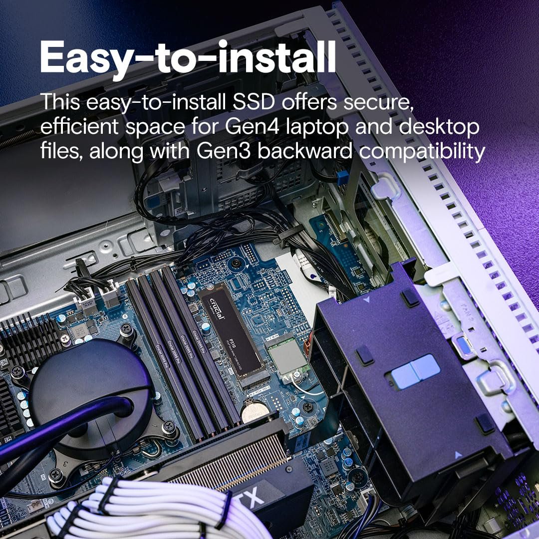 Crucial P310 1TB 2280 PCIe Gen4 3D NAND NVMe M.2 SSD – Up to 7,100 MB/s – Shift up to Gen4 – Internal Solid State Drive (PC) – CT1000P310SSD801 - Image 2